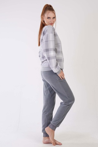 Kadın Polar Uzun Kol Gri Pijama Takım C9t8n1o303 001