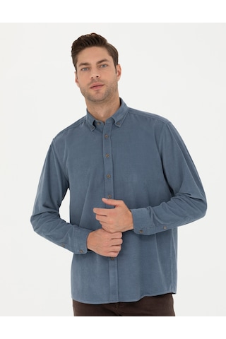 Pierre Cardin Saks Regular Fit Uzun Kollu Gömlek 50274112 Vr032 Koyu Mavi