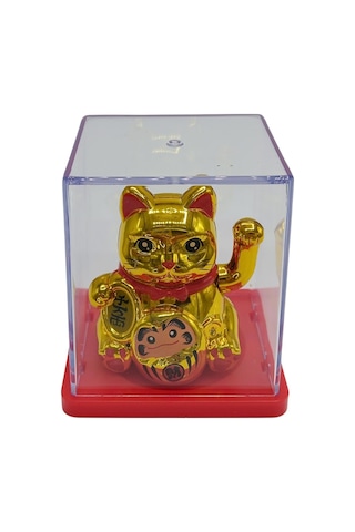Maneki Neko El Sallayan Mini Şans Kedisi Gold Solar Güneş Enerjili 5x5cm S3gld03