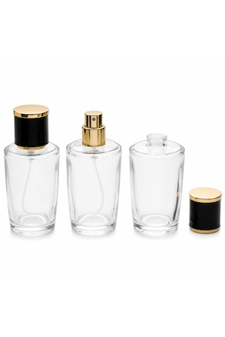 20 Adet Boş Cam Parfüm Şişe, 50 Ml, Konik Silindir Model, Şeffaf-fss-50
