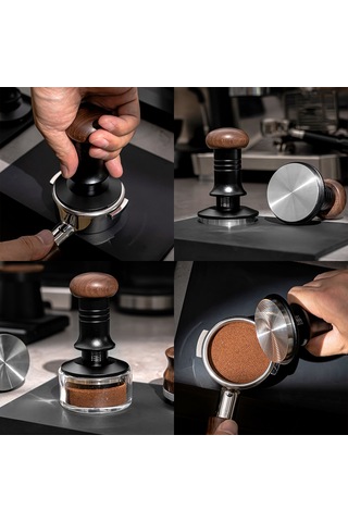 Moveevo Yaylı Mekanizmalı 30lbs Sabit Basınçlı Paslanmaz Çelik Kahve Presi - Ayarlanabilir Derinlik Ve Ergonomik Ceviz Sap Diğer