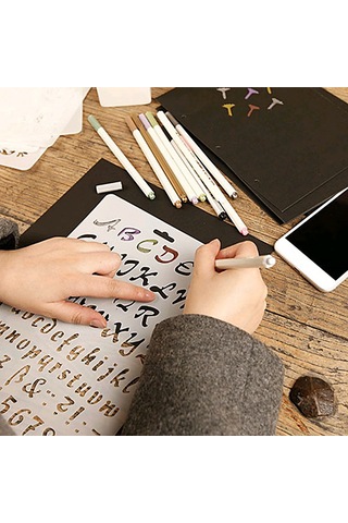 Aubyhe Ployester 14 Numara Çizim Åžablonu - Renkli Desenler İã İn El Åžekilli Åžablon, Albã¼m Ve El Defteri Yapä M Aracä