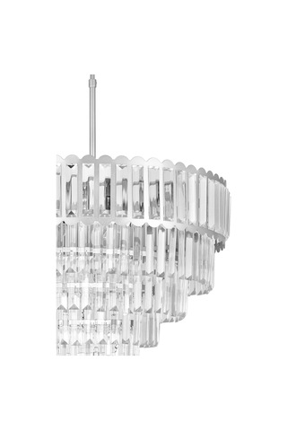 Lora 55 Cm'lik Kristal Cam Taşlı Lüks Avize - Gümüş Yaldız Gümüş Yaldız