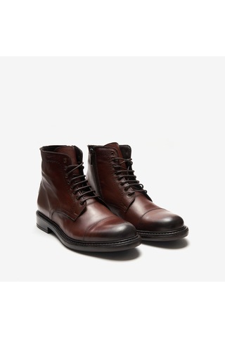 Legno Bot Erkek 9824 Exton Soft Lace-up Boot With Side Zip Kahverengi