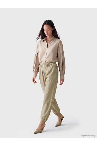 Lcw Modest Ekru Beli Lastikli Kadın Jogger Pantolon