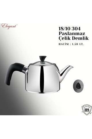 Mirage Aile Boy Bakalit Kulplu Çaydanlık Takımı - Siyah Siyah