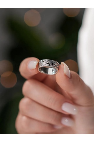 Lucente Yaprak Yüzük 925 Ayar Gümüş 226326425 Gri