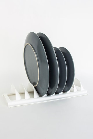 İronika Bulaşıklık 8 Li Tezgah Üstü Tabak Kurutmalık 2 Adet Antrasit Beyaz Beyaz