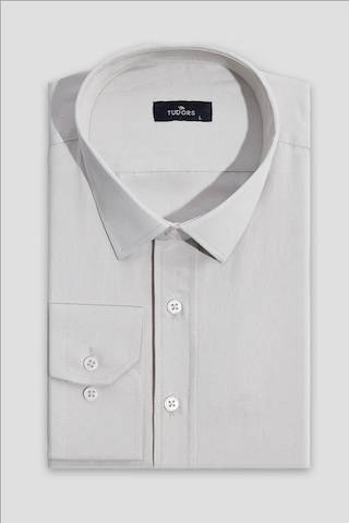 Tudors Erkek Modern Slim Fit Pamuklu Düz Bej Gömlek-32867 Bej