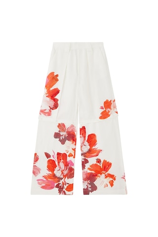 Acler Chapelhill Viscose Blend Convertible Pants, Geniş Paça Rahat Pantolon Beyaz