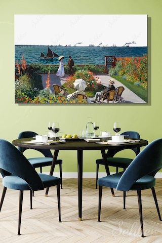 Kanvas Tablo Yatay Tekli Claude Monet Sainte-adresse'de Bahçe Jardin À Sainte-adresse Tablosu 2934