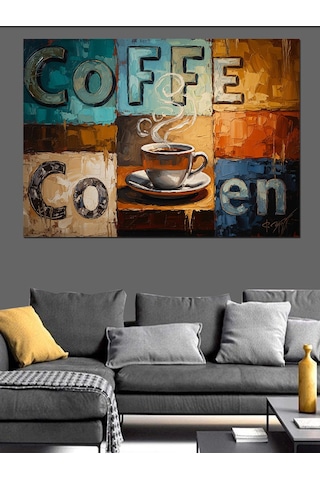 Ahşap Tablo Kahve Fincanı Ve Coffee Yazıları