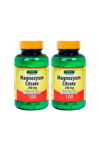 Vitapol Magnezyum Sitrat B6 2X100 Tablet Magnesium Citrate