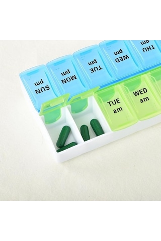 Likeable Sabah/öğleden Sonra Haftalık Hap Kutusu Taşınabilir İlaç Seyahat Kutusu Braille İle