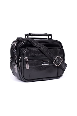 Moda Çanta Erkek Siyah Suni Deri Askılı Çanta Moda Bu-46
