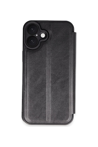 Mey İthalat Apple Uyumlu iPhone 16 Plus Kılıf Flip Cover - Siyah