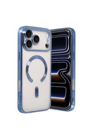 Apple Uyumlu   iPhone 17 Pro Max Kross Magneticsafe Kapak - Sierra Blue