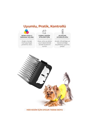 Çelik Kedi Köpek Tıraş Makinesi Tarak Seti 8 Parça A5 Bıçak Kullanan Makinelerle Uyumlu