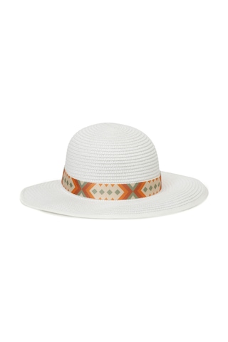 Butigo Etnıc Straw Hat-w 4fx Beyaz Kadın Hasır Şapka 000000000101688146 Beyaz