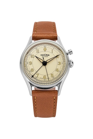 Vulcain Cricket Classique 39 Mm Eggshell Mekanik Alarm Erkek Kol Saati Metalik