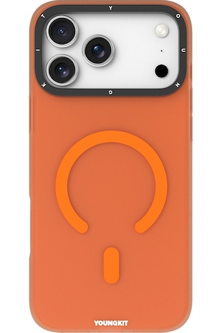 Apple Uyumlu iPhone 17 Pro Max Kılıf M-safe Şarj Özellikli Youngkit Hidden Sand Serisi Kapak Turuncu Turuncu