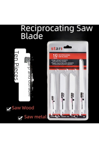 Suofeng 10'lu Çok Amaçlı Gergin Testere Bladesi - Ahşap, Metal Ve Plastik Kesimi İçin İnce Ve Kalın Dişli Profesyonel Testere Uçları Seti
