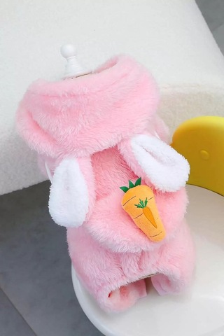 Caş Dekorasyon Pembe Renk Havuç Figürlü Çantalı Peluş Xxl Köpek Tulum