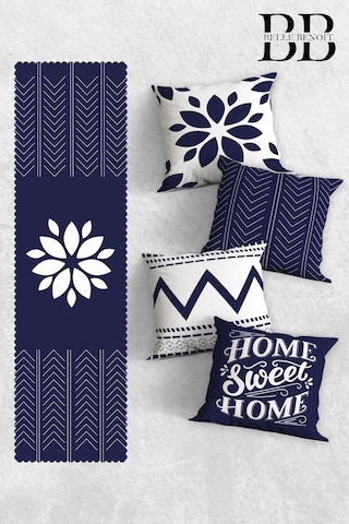 Belle Benoit Baskılı Runner & Koltuk Kırlent Kılıfı Set Desen35