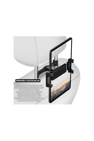 Polham 4.7 İnch Ve 12.9 İnch Uyumlu Araç Arka Koltuk İçin Telefon Ve Tablet Tutucu, 360 Derece Dönebilen Tablet Tutucu