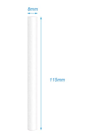 Geeksen Nemlendirici Pamuk Filtre İç Çekirdeği - 8mm X 115mm, 20 Adet - Su Geçirgen, Dayanıklı Ve Kolay Kurulum - Ofis, Ev Ve Seyahat Kullanıma Uygun