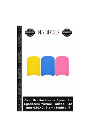 Özel Üretim Havuz Sporu Su Eğlencesi Yüzme Tahtası 32 Mm 030x045 Cm Muhtelif Çok Renkli