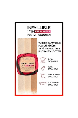 L'Oreal Paris Infaillible 24H Fresh Wear Pudra Fondöten 120 Vanilla