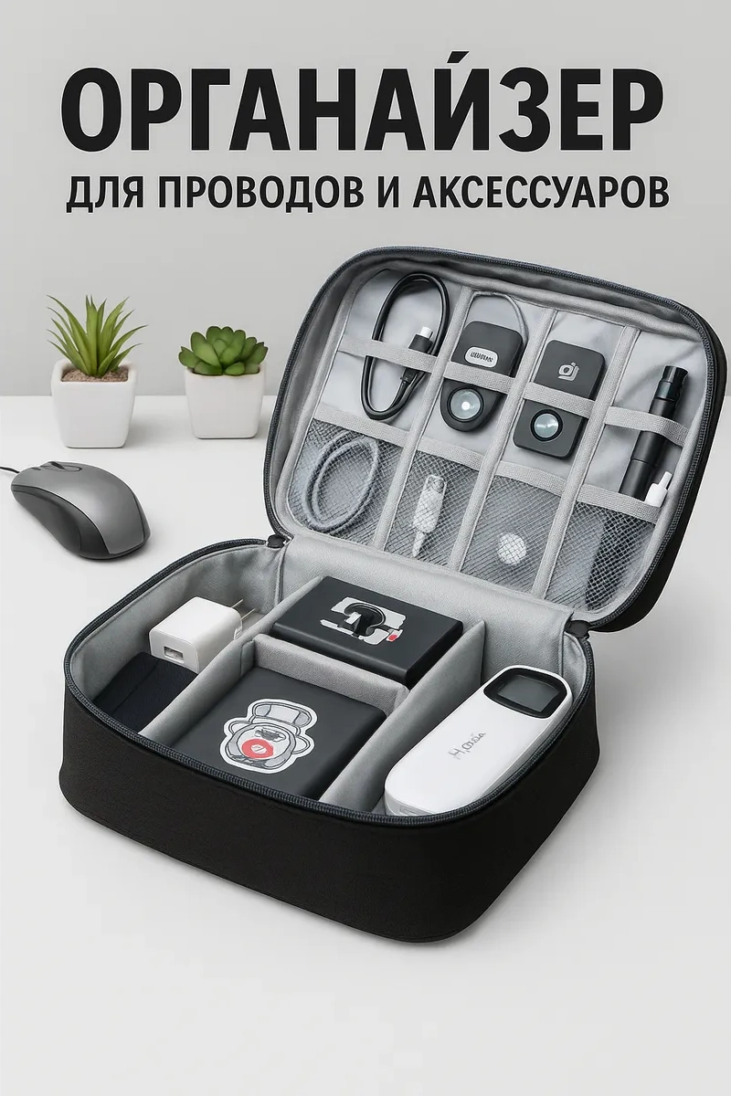 Omni Kablolar Ve Şarjlar İçin Organizer 173660145 Siyah