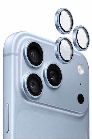 İphone 18 Pro / İphone 18 Pro Max Uyumlu Kamera Lens Koruyucu Buzul Mavi