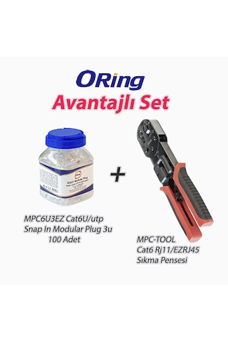 Oring Cat6 Rj11/ Ezrj45 Sıkma Pensesi lı Set