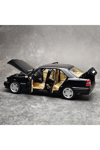 1:18 Ölçek 1993 Mercedes Benz C36 Amg Obsidian Black Diecast Metal Minyatür Model Araba 25cm