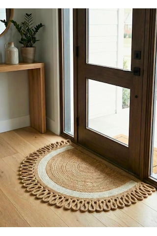 Lunaloop Yarım Ay Jüt Paspas El Yapımı Doğal Karşılama Paspası Jüt Kapı Önü Paspası Banyo Ve Balkon Kilimi Diğer