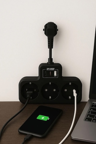 Çoklu Kablolu Priz -priz Çoğaltıcı-priz Dönüştürücü 1usb-2type-c