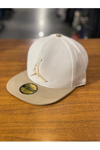 Air Jordan Beyaz Bej Renk Hiphop Snapback Rapper Basket Cap Şapka Beyaz