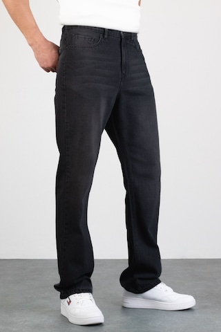 HLT Jeans Erkek Antrasit Straight Baggy Fit Likrasız Rahat Kesim %100 Pamuk Loose Jean Pantolon George Antrasit