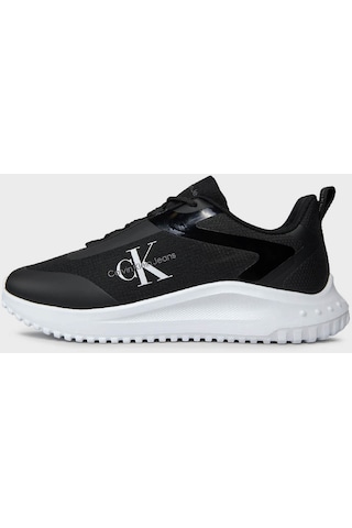 Calvin Klein Logolu Sneaker YM0YM00968 0GM Erkek Ayakkabı Siyah - Beyaz