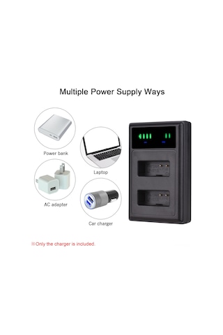Yifomall Canon Lp-e12 İçin 2 Adet 1250mah Pil + Usb-c/micro Usb Çift Kanal Şarj Cihazı - Led Ekranlı, Eos M/m50/m100/sl1 Ve Diğer Modeller İçin