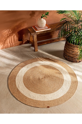 Madame Coco Alsace Yuvarlak Kilim - Naturel/krem - 120 Cm 8684427193280 Çok Renkli