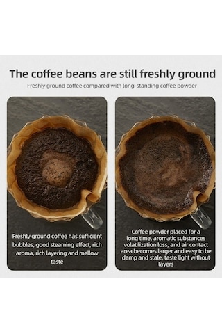 Ulzyvf Usb Şarjlı 12 Ayarlı Seramik Kahve Değirmeni - Taşınabilir Espresso, French Press İçin Fırça Hediyeli Siyah Siyah