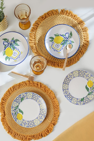 Keramika Lemon Bliss Ege Pasta Tabağı 20 Cm 4 Parça 22089-92 Çok Renkli