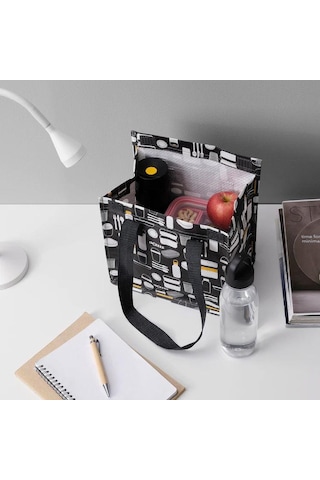Ikea Fladdrig Yemek Taşıma Çantası Desenli Gri 25x16x27 Cm N11.6998