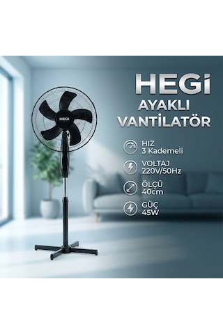 Hegı Ayaklı Vantilatör 40cm - 45w-26951