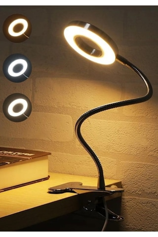 Kıskaçlı Akrobatik 3 Renk Ayarlanabilir Işık Gece ve Masa Lambası