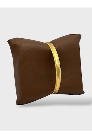 Arnes Jewelry Çelik 22 Ayar Altın Kaplama Desenli Kalın Ajda Bilezik - 1 Adet 20 Cm Ar644nes Gold