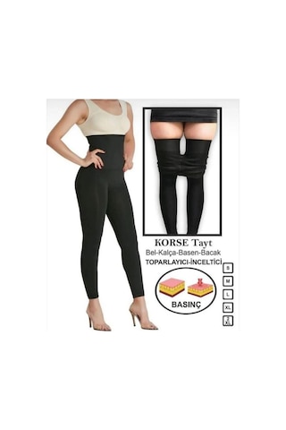 Fit Women 2 Beden Korse Tayt Seamless 2100 Siyah